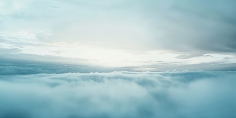 Obraz premium Heavy fog, mist, sky, in the style of analyst skies, minimalist backgrounds, birds eye view, citing texture