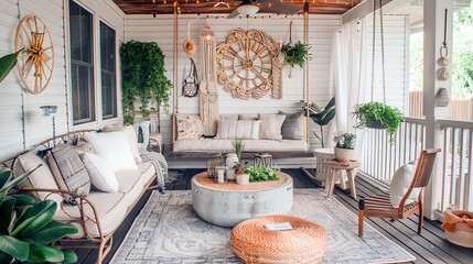 A Bohemian inspires living space  white color