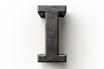 Close up of a metal letter on a white background, suitable for various design projects