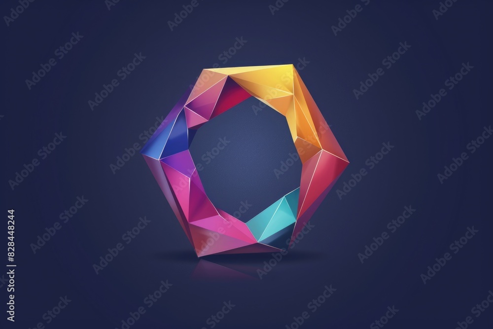Poster abstract geometric shape on dark background, suitable for graphic design projects