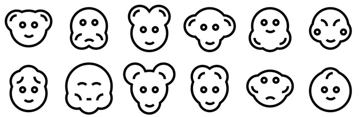 Mega Set Of Vector Avatar Creatures Vector Symbols Apps, Websites Ui Designs Suitable For Alien,Happy,Creature,Avatar,Cute Vector Icons Illustration Collection