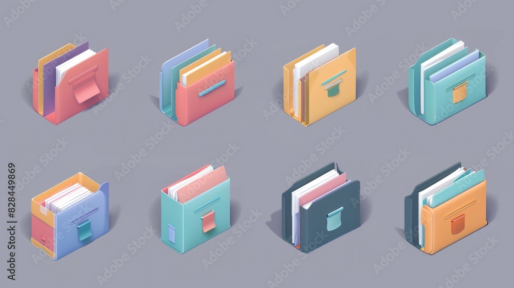 Poster a set of different colored books on a neutral gray background. perfect for educational or reading-re