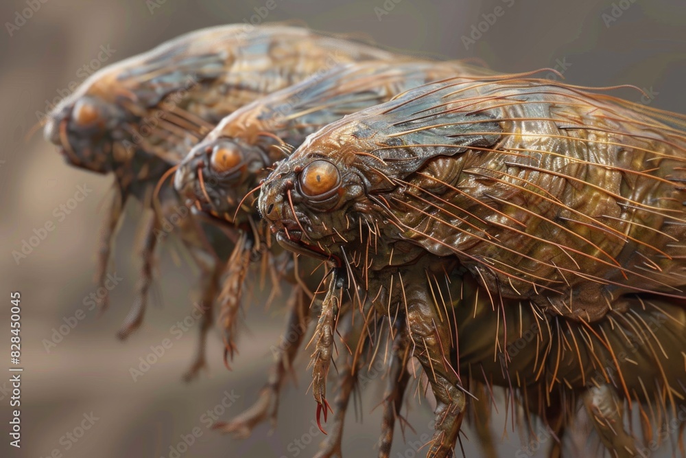Poster close up of a bug with long hair. suitable for science and nature projects