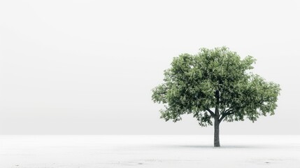 Obraz premium Tree standing alone on a white backdrop