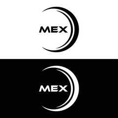 MEX logo. M E X design. White MEX letter. MEX, M E X letter logo design. M E X letter logo design in FIVE, FOUR, THREE, style. letter logo set in one artboard. M E X letter logo vector design.