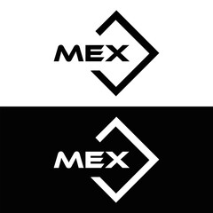 MEX logo. M E X design. White MEX letter. MEX, M E X letter logo design. M E X letter logo design in FIVE, FOUR, THREE, style. letter logo set in one artboard. M E X letter logo vector design.