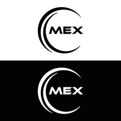MEX logo. M E X design. White MEX letter. MEX, M E X letter logo design. M E X letter logo design in FIVE, FOUR, THREE, style. letter logo set in one artboard. M E X letter logo vector design.