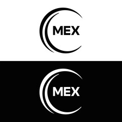 MEX logo. M E X design. White MEX letter. MEX, M E X letter logo design. M E X letter logo design in FIVE, FOUR, THREE, style. letter logo set in one artboard. M E X letter logo vector design.