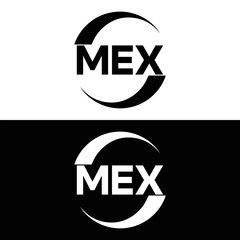 MEX logo. M E X design. White MEX letter. MEX, M E X letter logo design. M E X letter logo design in FIVE, FOUR, THREE, style. letter logo set in one artboard. M E X letter logo vector design.