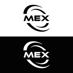 MEX logo. M E X design. White MEX letter. MEX, M E X letter logo design. M E X letter logo design in FIVE, FOUR, THREE, style. letter logo set in one artboard. M E X letter logo vector design.