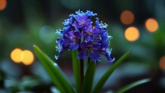 Vanda orchid flowers are blue with a bokeh background
