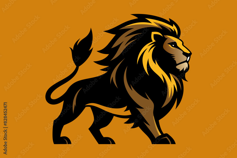 Wall mural lion logo vector illustration