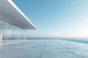 Obraz premium Modern buildings by the lake.Empty architectural background.