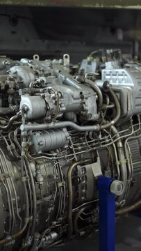 airplane turbine from inside vertical video
