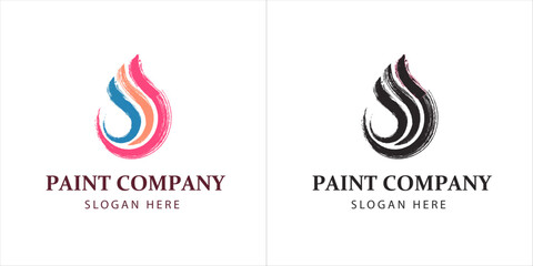 paint house icon logo design for business with creative element