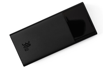 black power bank isolated