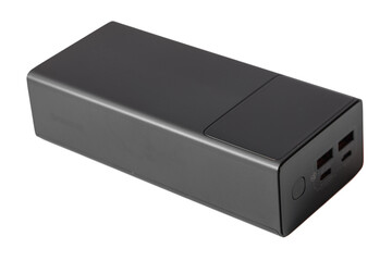 black power bank isolated