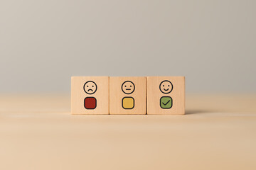 Survey customer or employee's satisfaction, feedback, rating, experience concept. Survey and evaluation for improvement, development. Customer or employee engagement with excellent process, service.