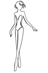 Frauen Silhouette für Modezeichnungen, Template, SVG