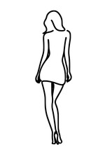 Frauen Silhouette für Modezeichnungen, Template, SVG