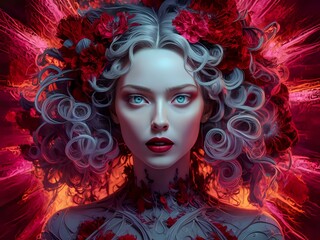 Radiant Abstract Floral Burst
