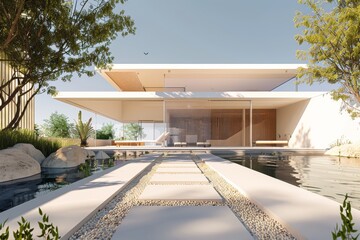 Fototapeta premium 3d render of modern house. 