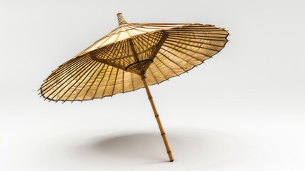 bamboo umbrellaon white background