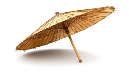 bamboo umbrellaon white background