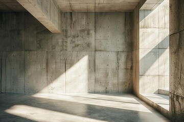 Abstract architecture space Interior with concrete wall. 3d render. 