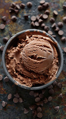 dark chocolate ice-cream bowl 