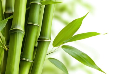 Obraz premium bamboo, isolated on white Environmentally friendly friend