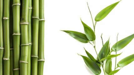 bamboo, isolated on white Environmentally friendly friend