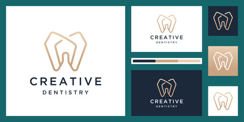 Asbtract Dental clinic Minimalist logo design template