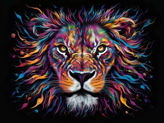Vibrant Lion Portrait
