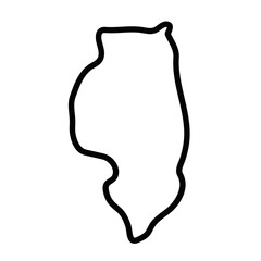 ILLINOIS vector line map
