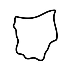 Fototapeta premium OHIO vector line map