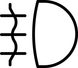 Headlight, light indicator dashboard icon. Vector high beam. Car light symbol. Vector icons of vehicle dashboard indicators. Such symbols include high and low beam and adjustable headlight symbol.