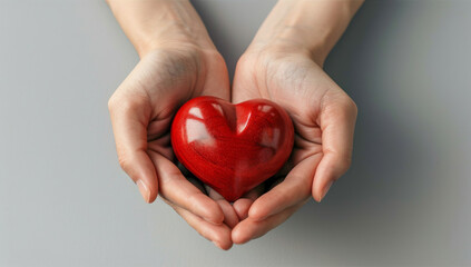 Fototapeta premium Person Holding Red Heart in Hands