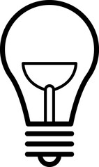 Light Bulb line icon vector, isolated on white background. Idea sign, solution, thinking concept. Lighting Electric lamp, electricity, shine, shiny. Flat style for graphic design, logo, web site, UI.