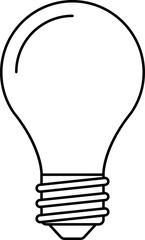 Light Bulb line icon vector, isolated on white background. Idea sign, solution, thinking concept. Lighting Electric lamp, electricity, shine, shiny. Flat style for graphic design, logo, web site, UI.