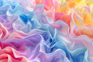 Obraz premium A colorful piece of fabric with a rainbow pattern