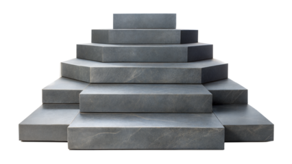 Stacked Slate Podium – Multi-Level: A multi-level slate podium, ideal for showcasing multiple products at varying heights, isolated on a white background.
