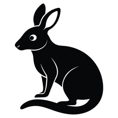 color black outline Bilby animal vector