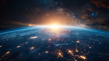 Earth Illuminated with Technology Generative AI