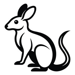 color black outline Bilby animal vector