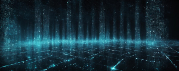 cyber technolgy digital background with binary codes in futuristic scifi design. High resolution illustration
