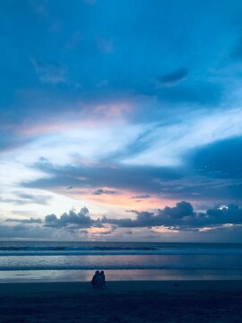 beach view Blue cloudy sky over the  sea in evening time in bali