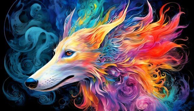 Abstraktion Hund Windhound. Hintergrund f&uuml;r das Design 1.