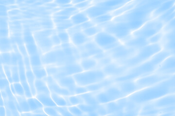 Abstract transparent water shadow surface texture natural ripple on blue background