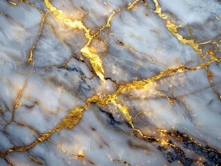 Elegant Marble Texture with Luxurious Gold Veining for Background Design